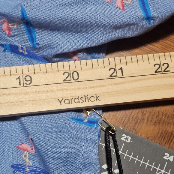 Mens Short Sleeve Button-Up Shirt W/ Flamingo Surfboard Print Eco-Friendly By Fr - Picture 8 of 12